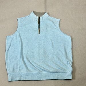 Carnoustie Sweater Vest Mens Large Blue Quarter Zip Mock Neck Lined Knit Golf